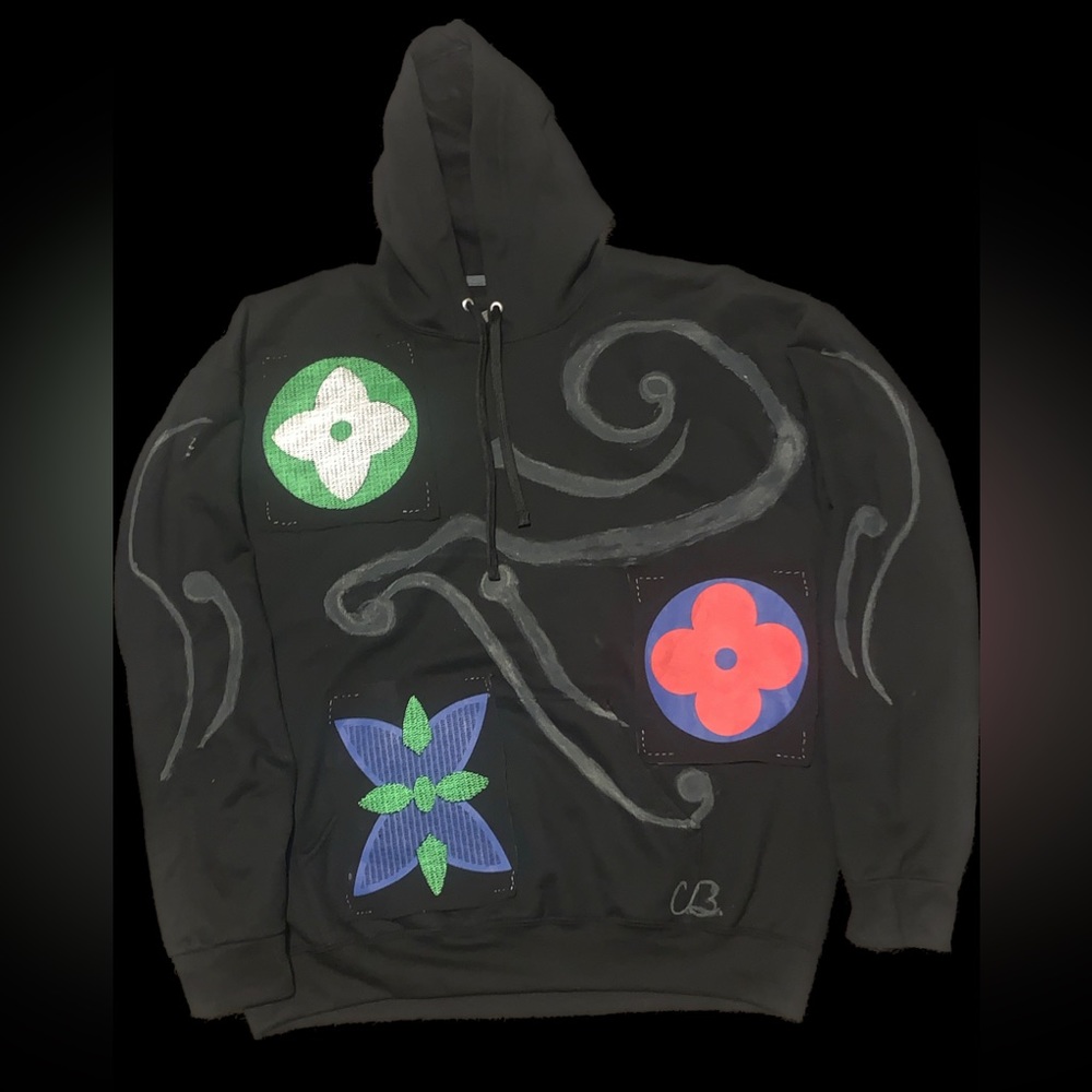 Abstract Art•Visual Art BORN2LIVE•LOUIS VUITTON Hand Stitched Hoodie